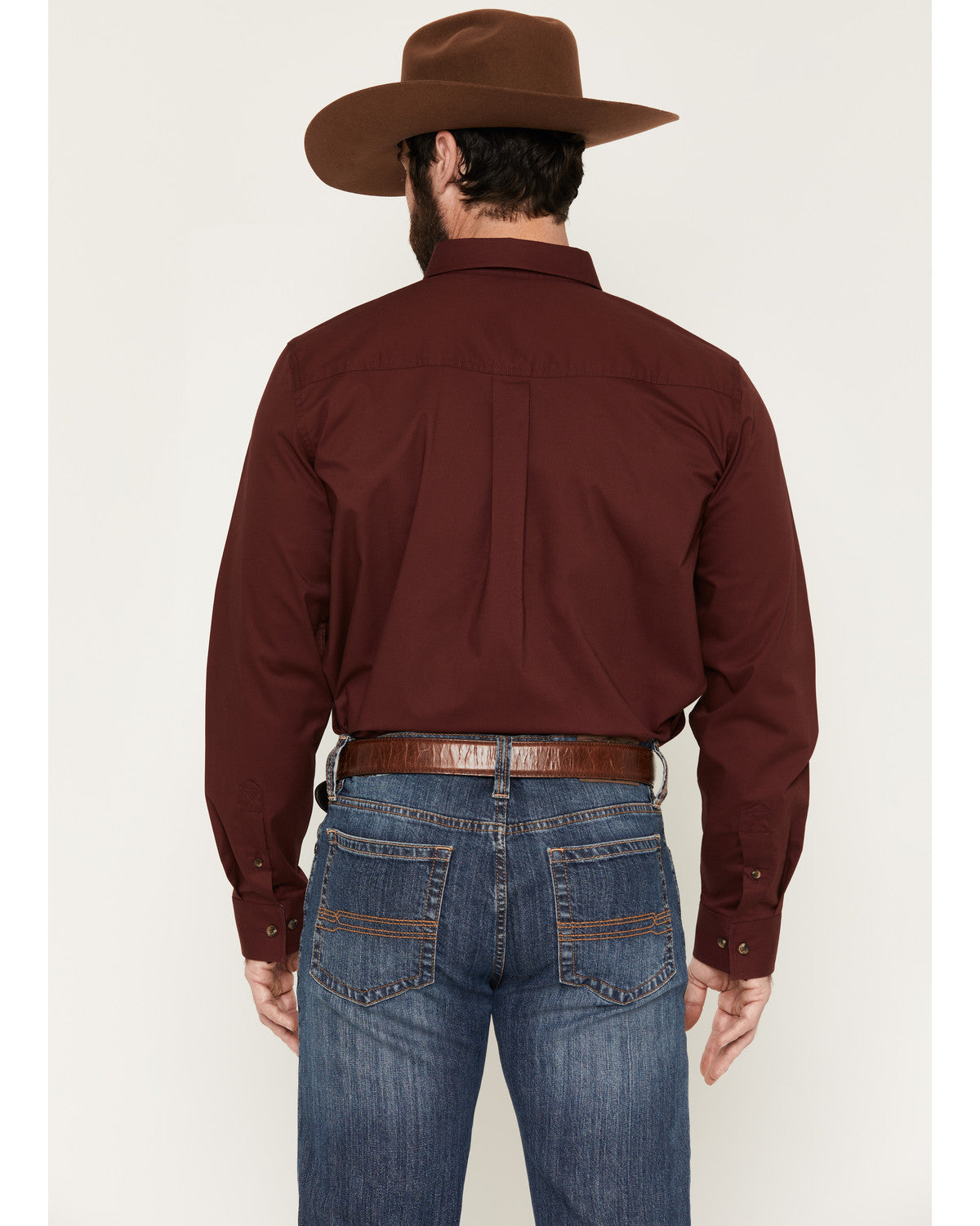 Men's Basic Solid Long Sleeve Button-Down Stretch Western S | Cody James Clothing