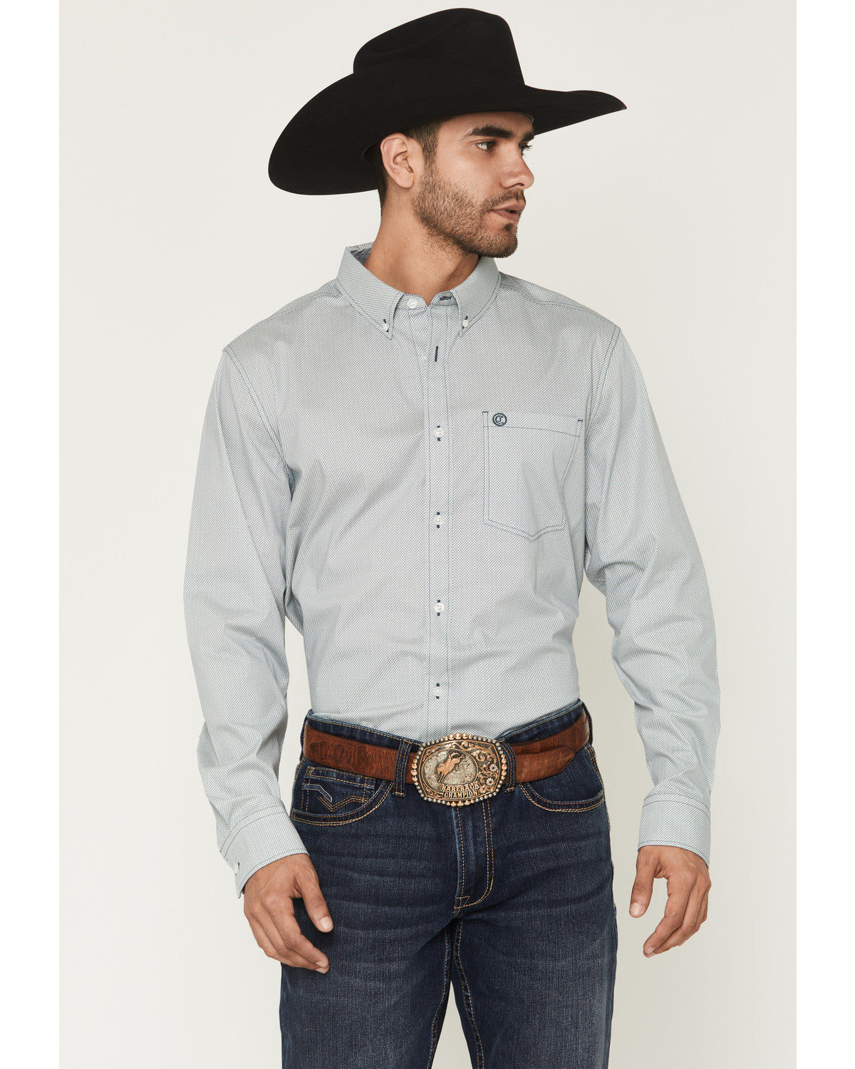 Men's Day Job Geo Print Long Sleeve Button-Down Stretch Wes | Cody James Clothing