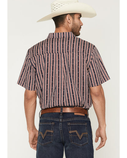 Men's Stripe Steerhead Short Sleeve Button-Down Stretch Wes | Cody James Clothing