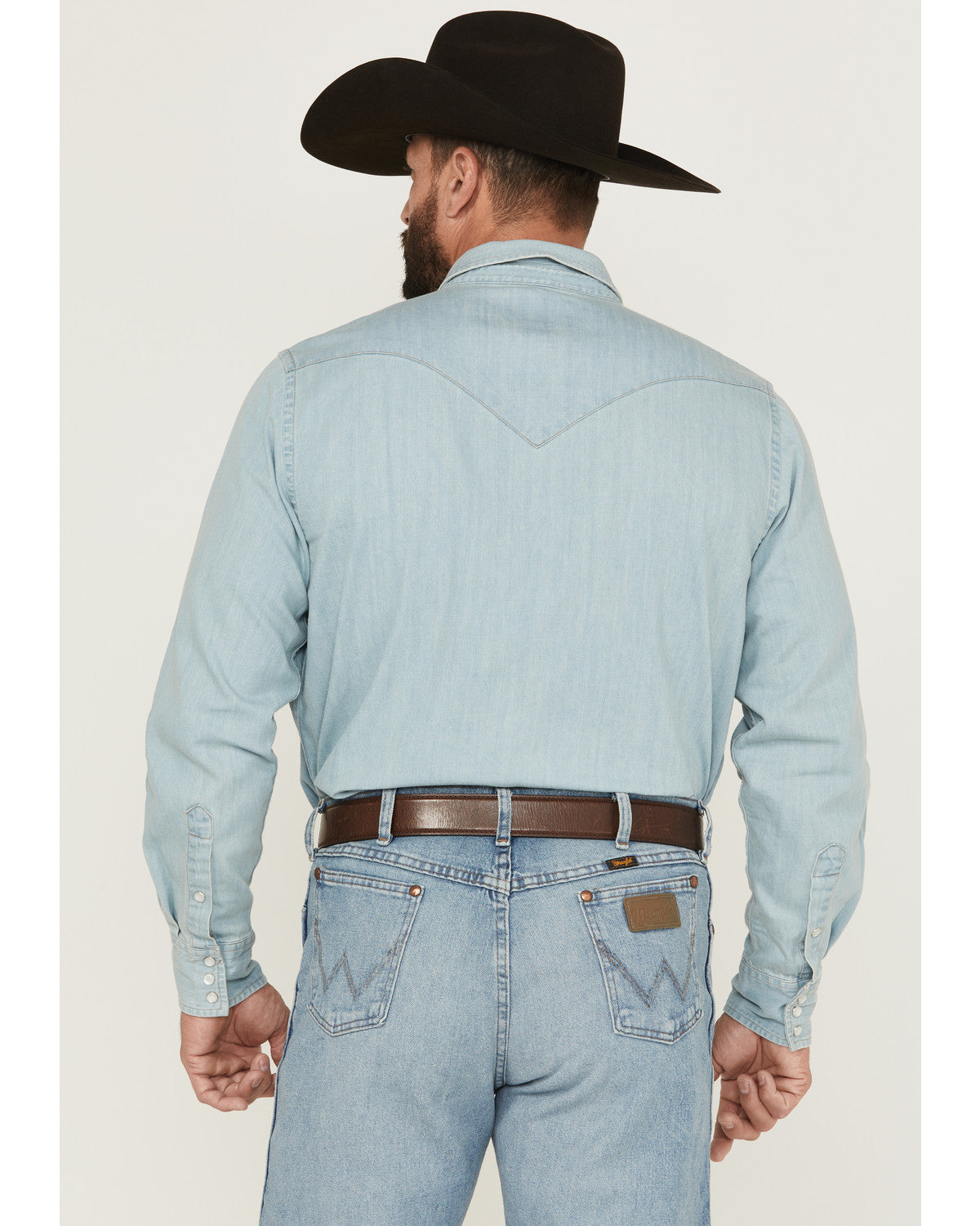 Men's Frosty Light Wash Long Sleeve Snap Denim Western Shir | Cody James Clothing