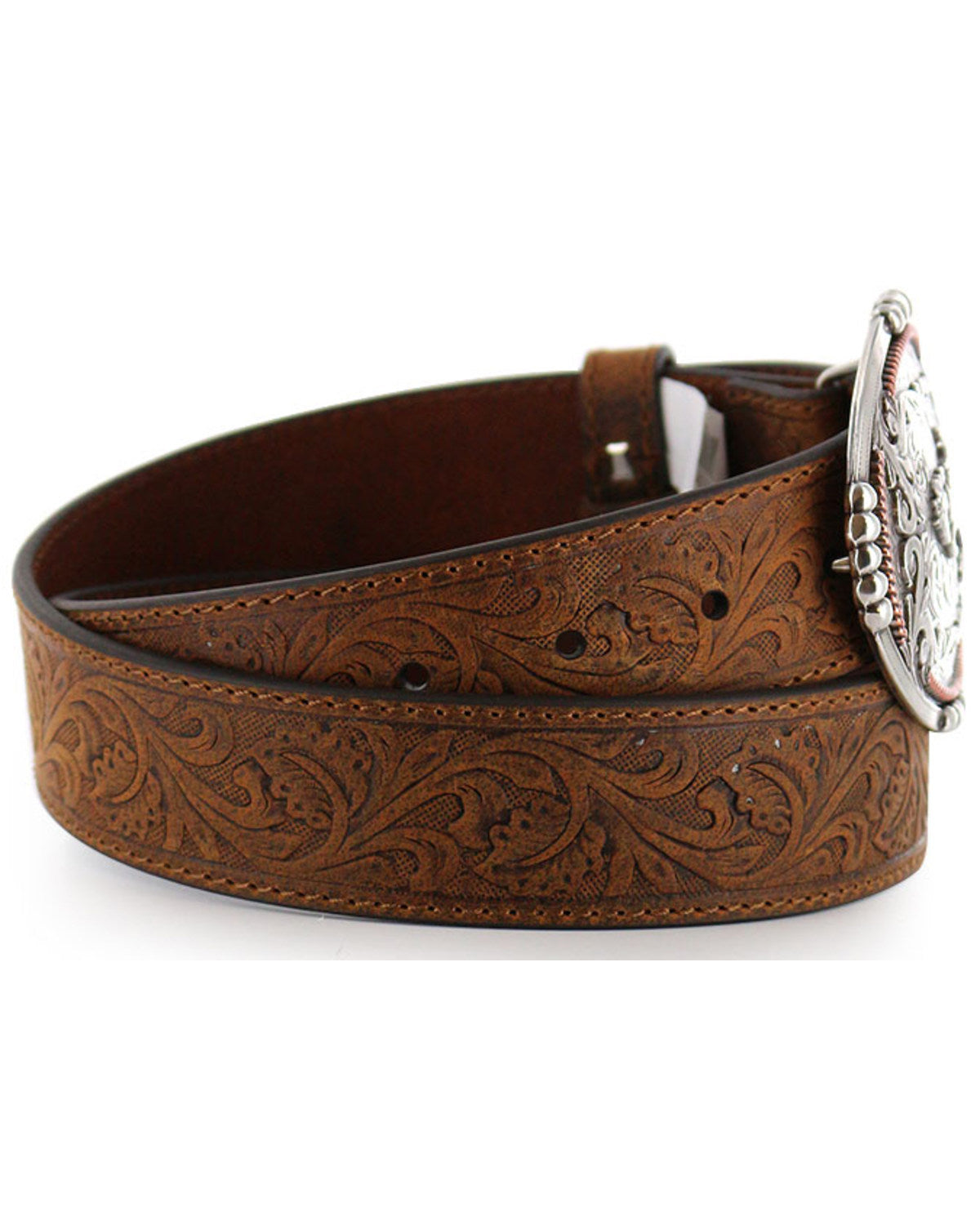 Men's Bronc Buckle Tooled Leather Belt | Cody James Accessories