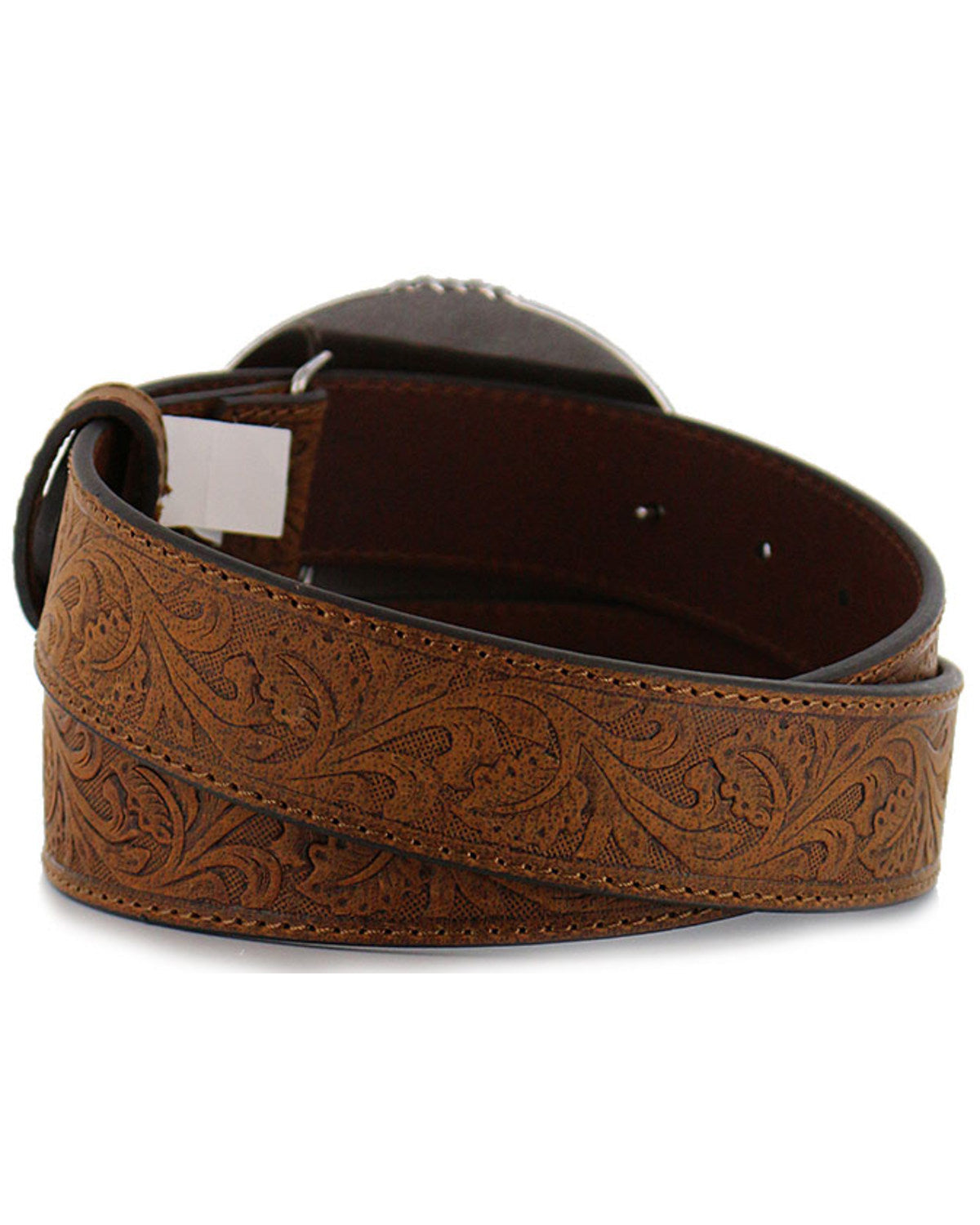 Men's Bronc Buckle Tooled Leather Belt | Cody James Accessories