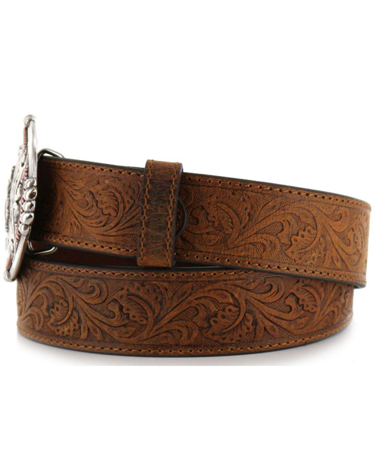 Men's Bronc Buckle Tooled Leather Belt | Cody James Accessories