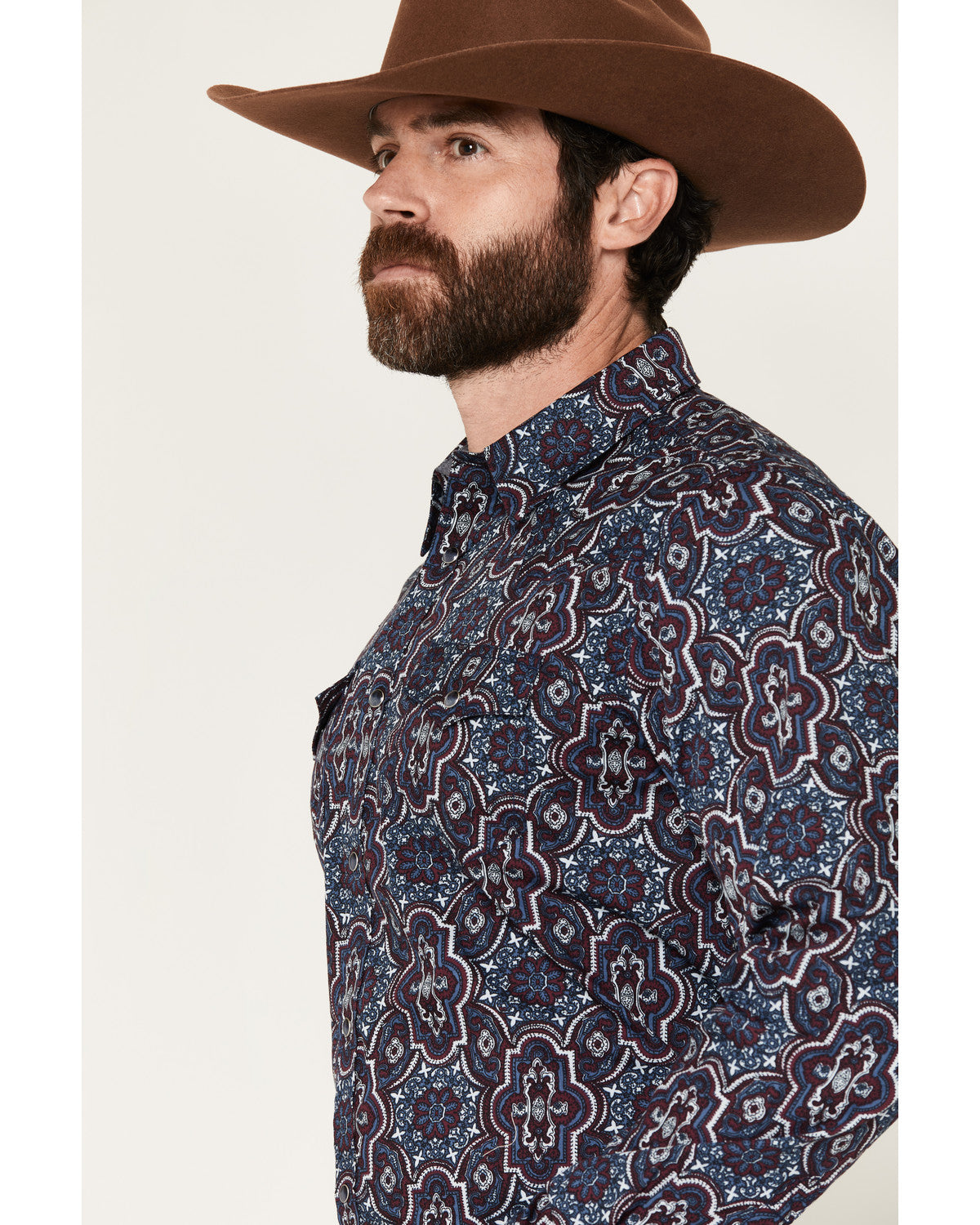 Men's Muddy Medallion Print Long Sleeve Snap Western Shirt | Cody James Clothing