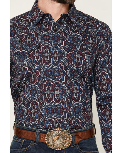 Men's Muddy Medallion Print Long Sleeve Snap Western Shirt | Cody James Clothing