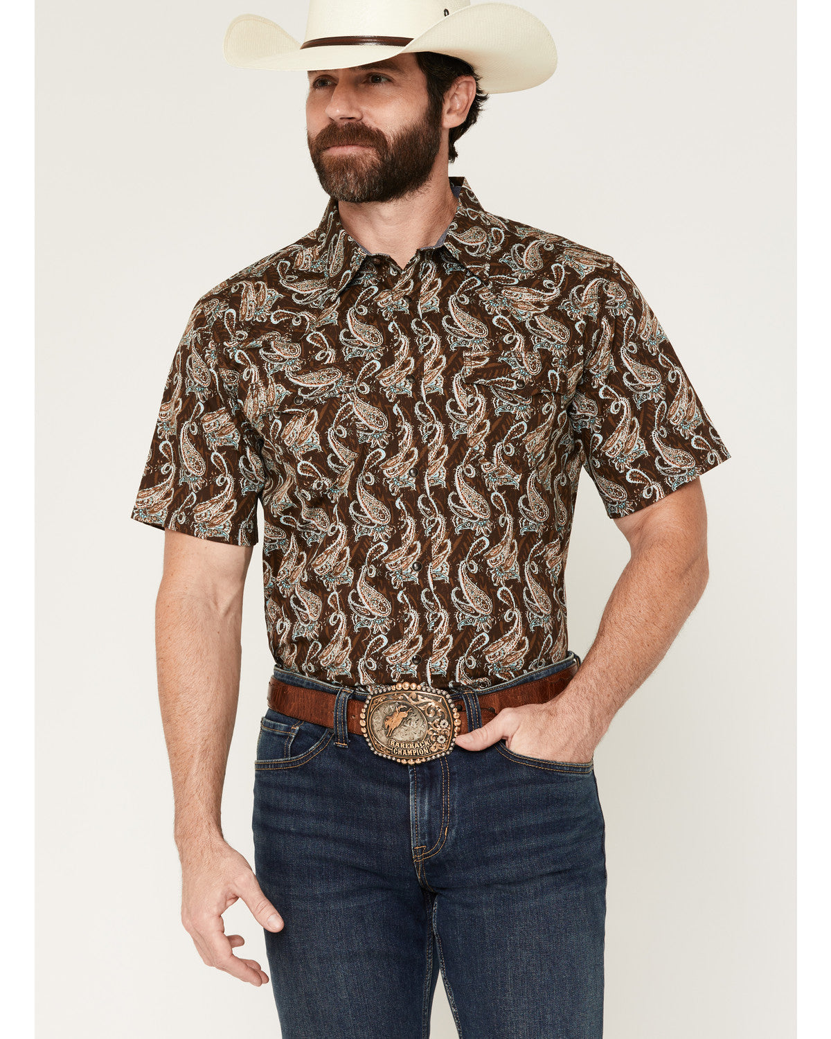 Men's Easy Livin' Paisley Print Short Sleeve Snap Western S | Cody James Clothing