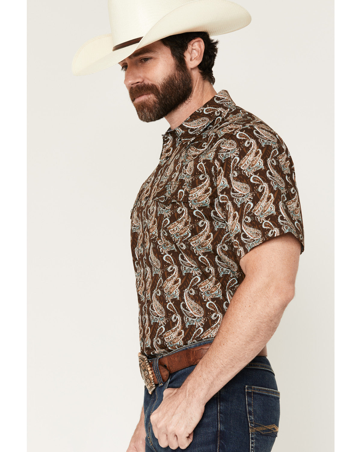 Men's Easy Livin' Paisley Print Short Sleeve Snap Western S | Cody James Clothing