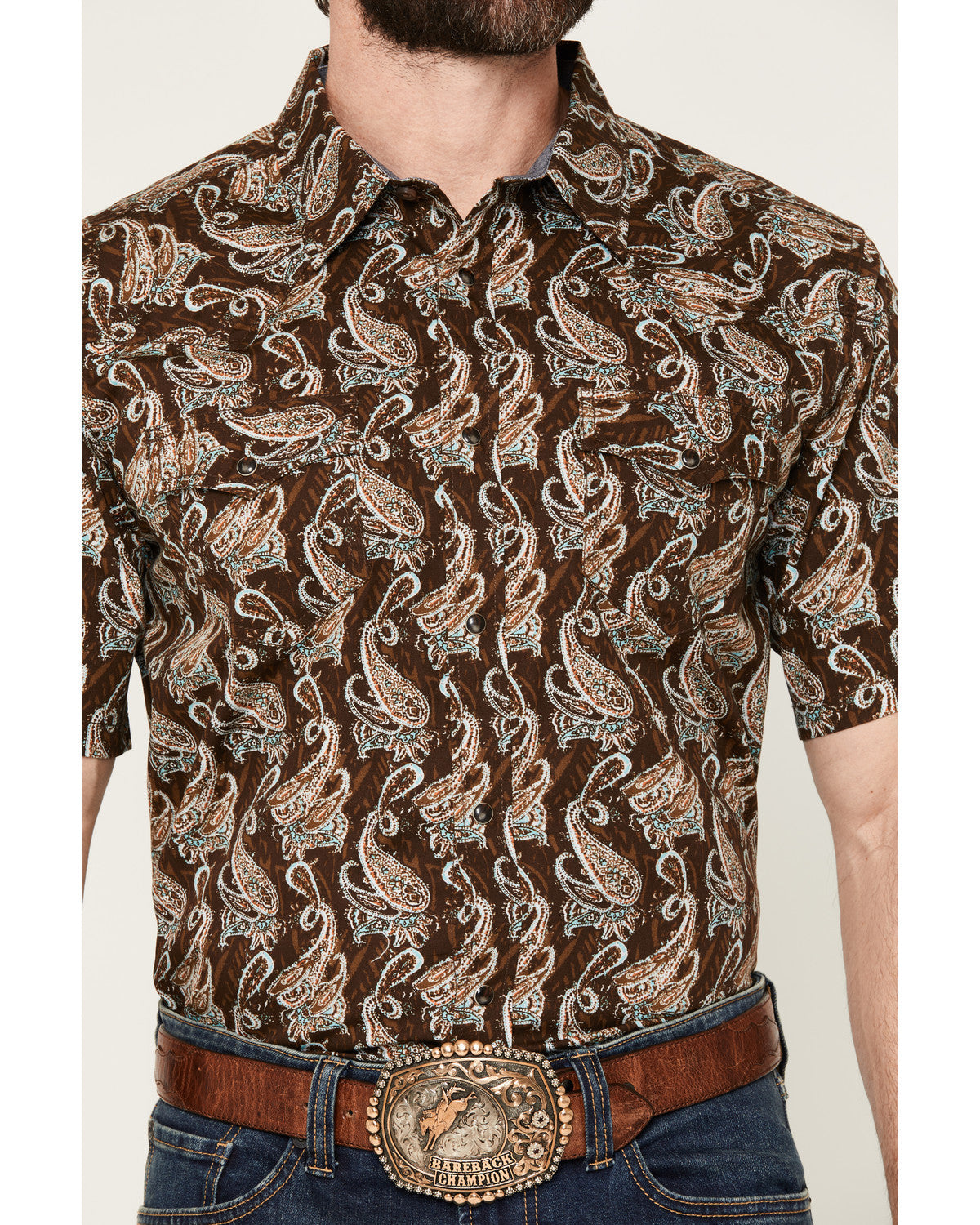 Men's Easy Livin' Paisley Print Short Sleeve Snap Western S | Cody James Clothing