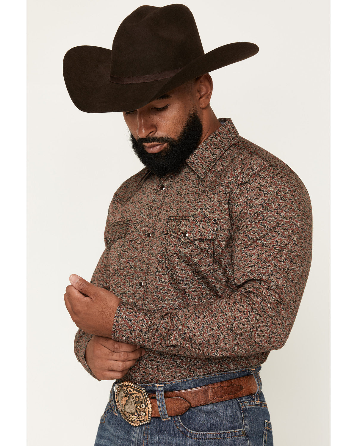 Men's Fireball Geo Print Long Sleeve Snap Western Shirt | Cody James Clothing