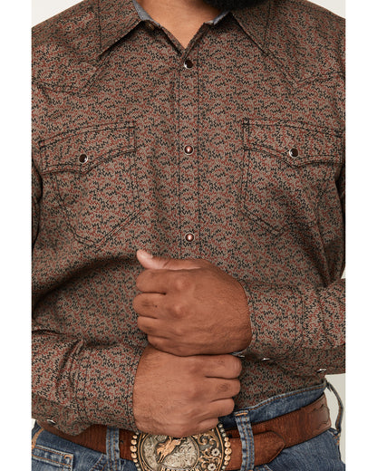 Men's Fireball Geo Print Long Sleeve Snap Western Shirt | Cody James Clothing