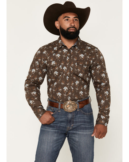 Men's Night Cap Floral Print Long Sleeve Snap Western Shirt | Cody James Clothing