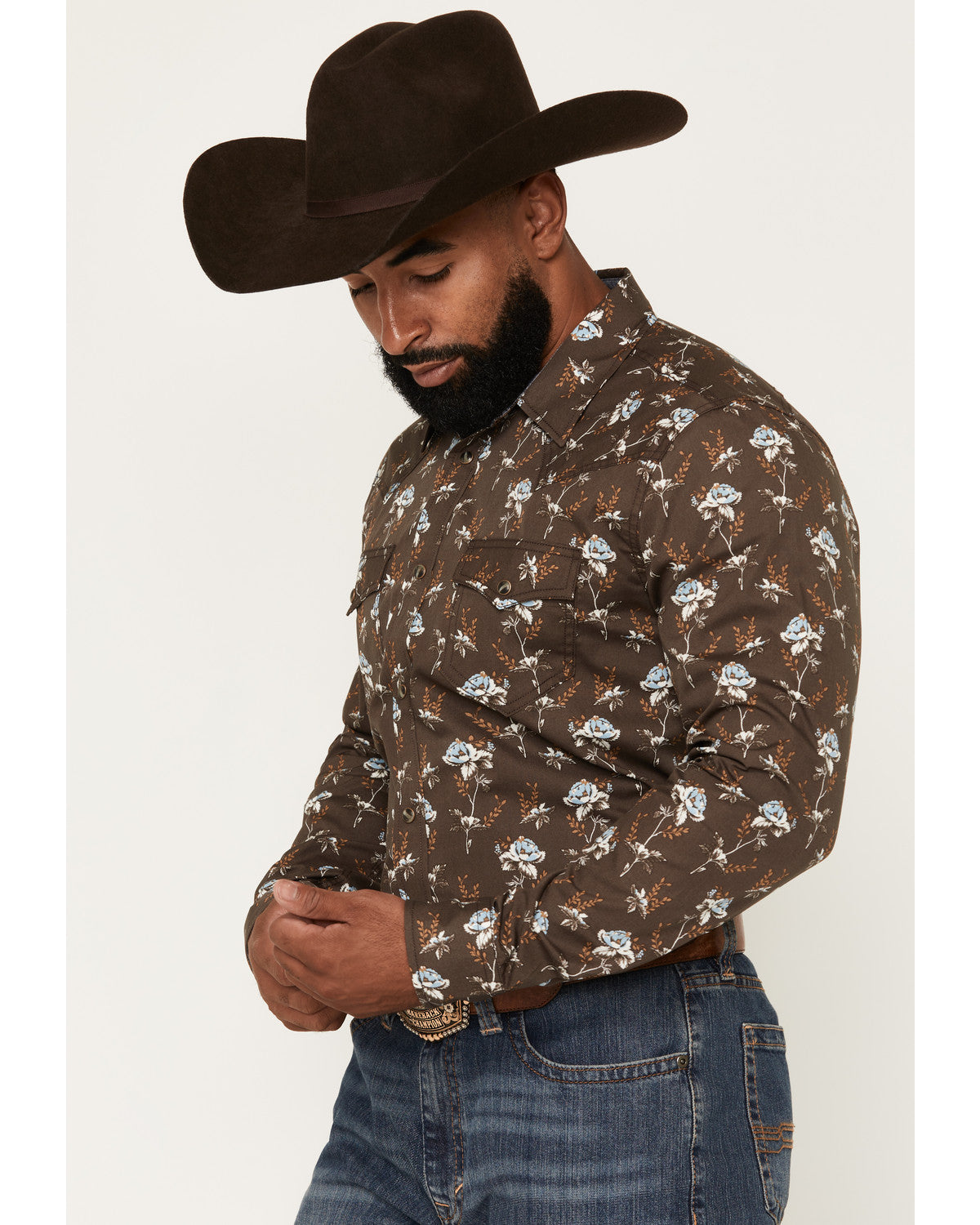 Men's Night Cap Floral Print Long Sleeve Snap Western Shirt | Cody James Clothing