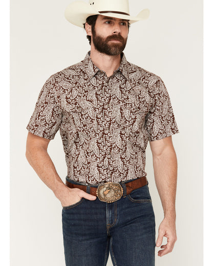 Men's Rusted Gate Paisley Print Short Sleeve Snap Western S | Cody James Clothing