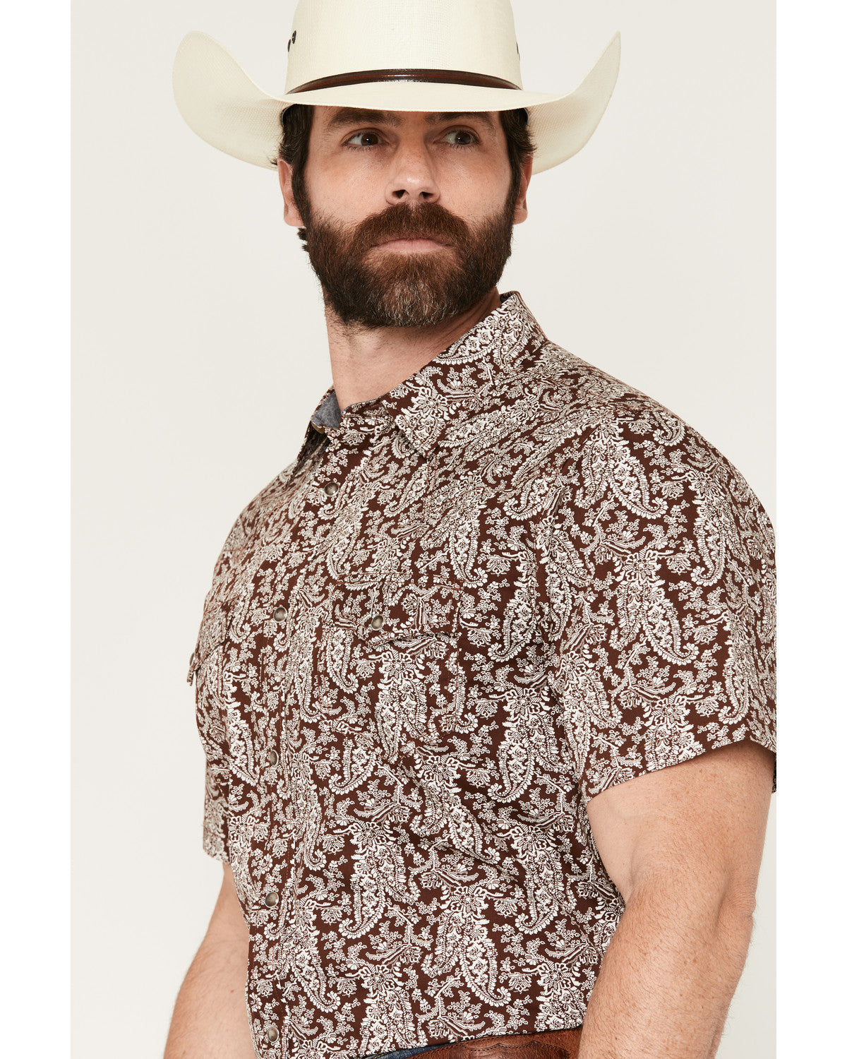 Men's Rusted Gate Paisley Print Short Sleeve Snap Western S | Cody James Clothing