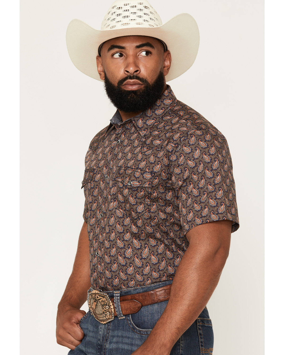 Men's 2 Step Paisley Print Short Sleeve Snap Western Shirt | Cody James Clothing