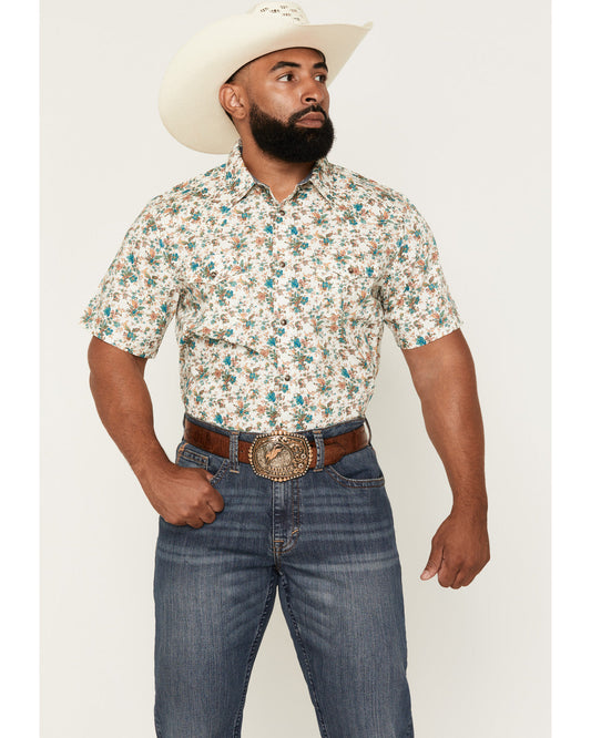 Men's Blossom Floral Print Short Sleeve Snap Western Shirt | Cody James Clothing