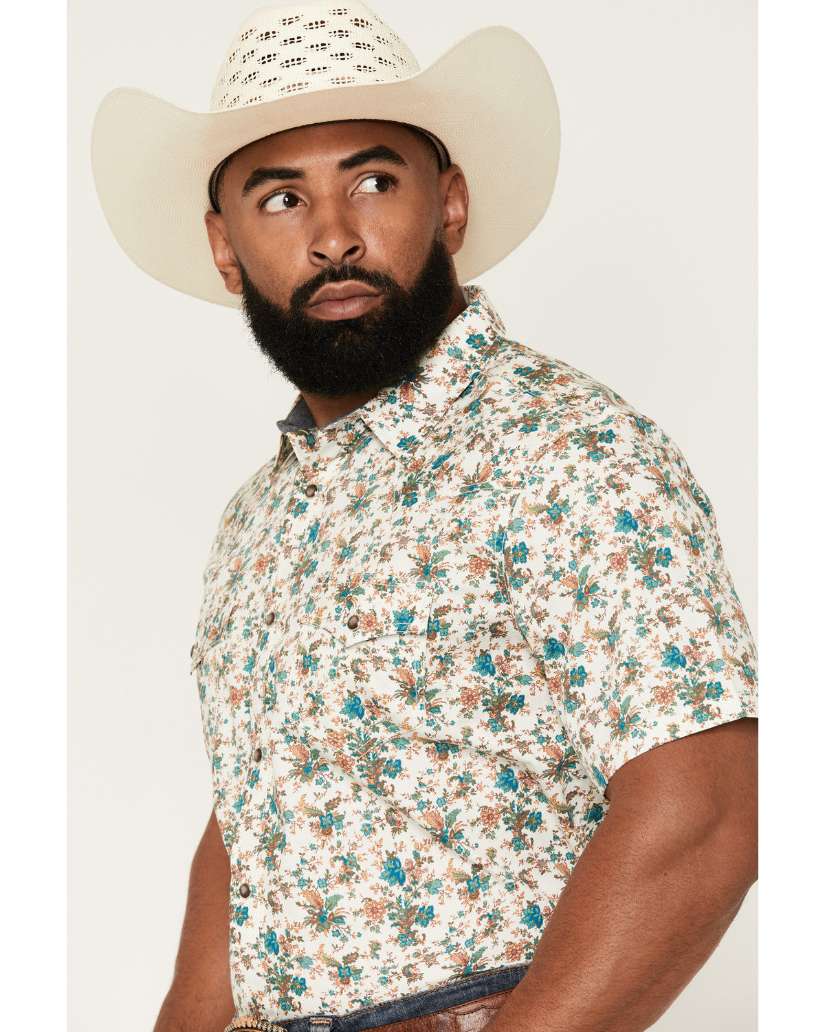 Men's Blossom Floral Print Short Sleeve Snap Western Shirt | Cody James Clothing