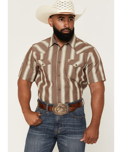 Men's Gopher Striped Print Short Sleeve Snap Western Shirt | Cody James Clothing