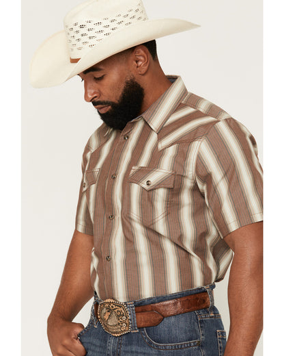 Men's Gopher Striped Print Short Sleeve Snap Western Shirt | Cody James Clothing