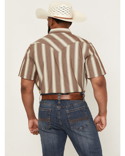 Men's Gopher Striped Print Short Sleeve Snap Western Shirt | Cody James Clothing