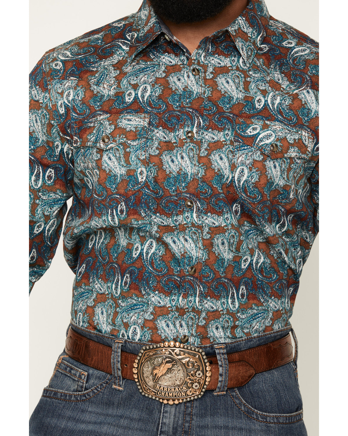 Men's Gilbert Paisley Print Long Sleeve Snap Western Shirt | Cody James Clothing