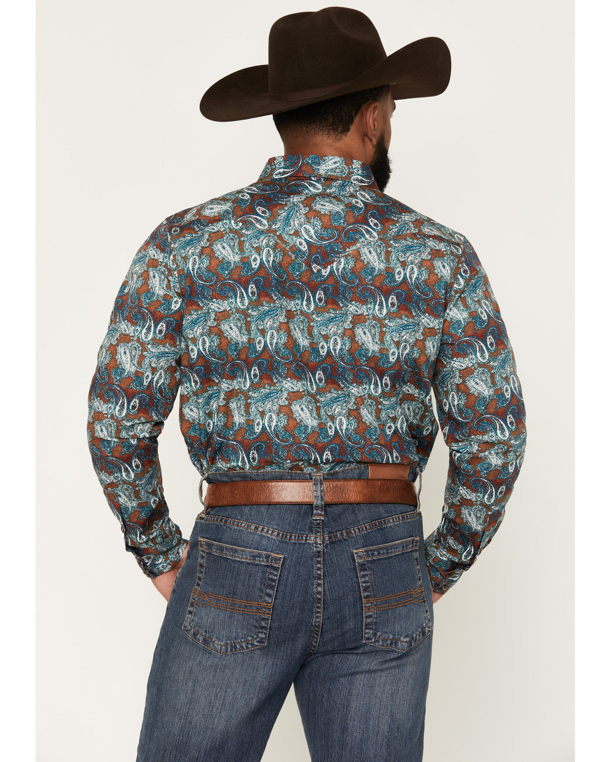 Men's Gilbert Paisley Print Long Sleeve Snap Western Shirt | Cody James Clothing