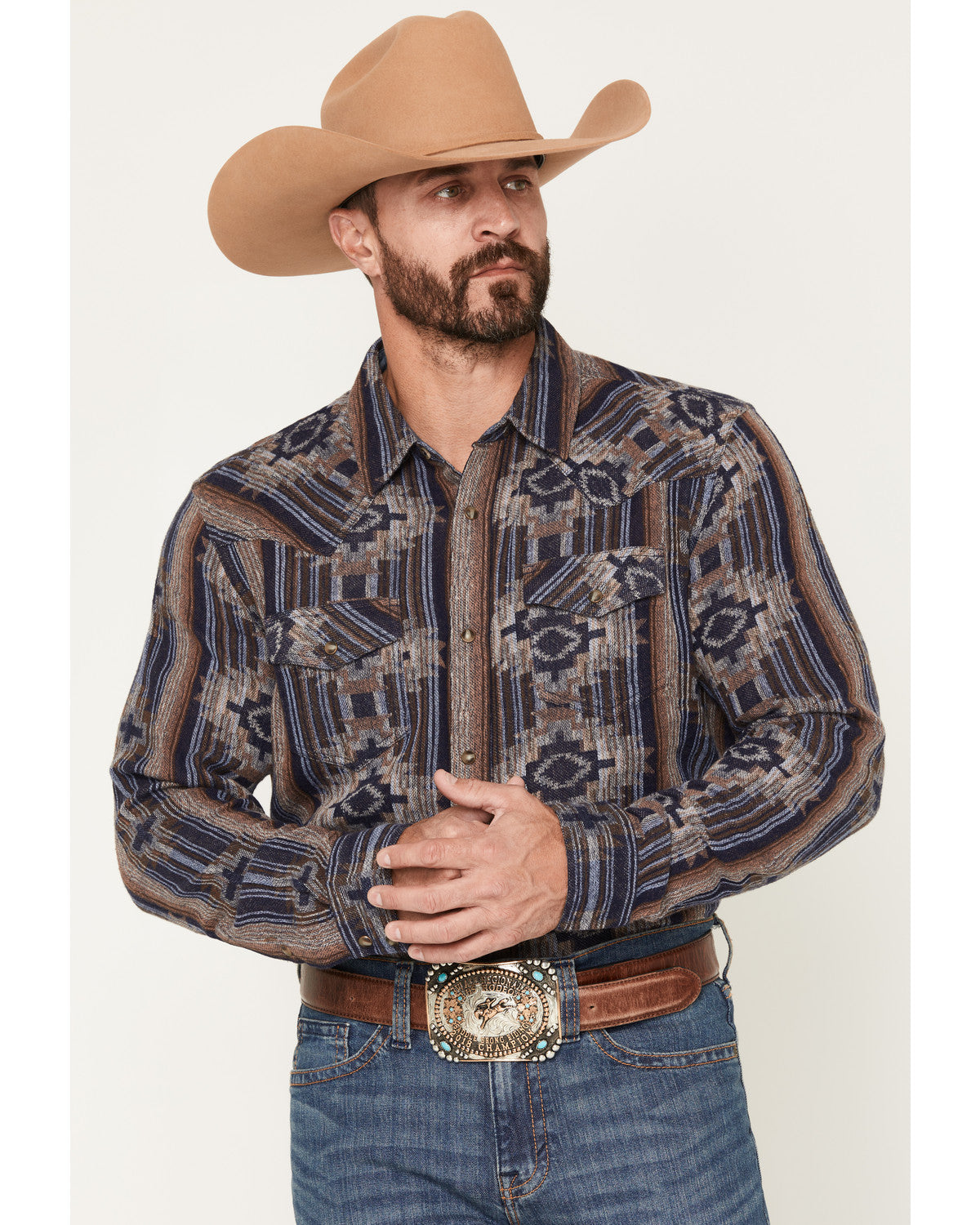 Men's Outpost Southwestern Print Long Sleeve Snap Flannel S | Cody James Clothing