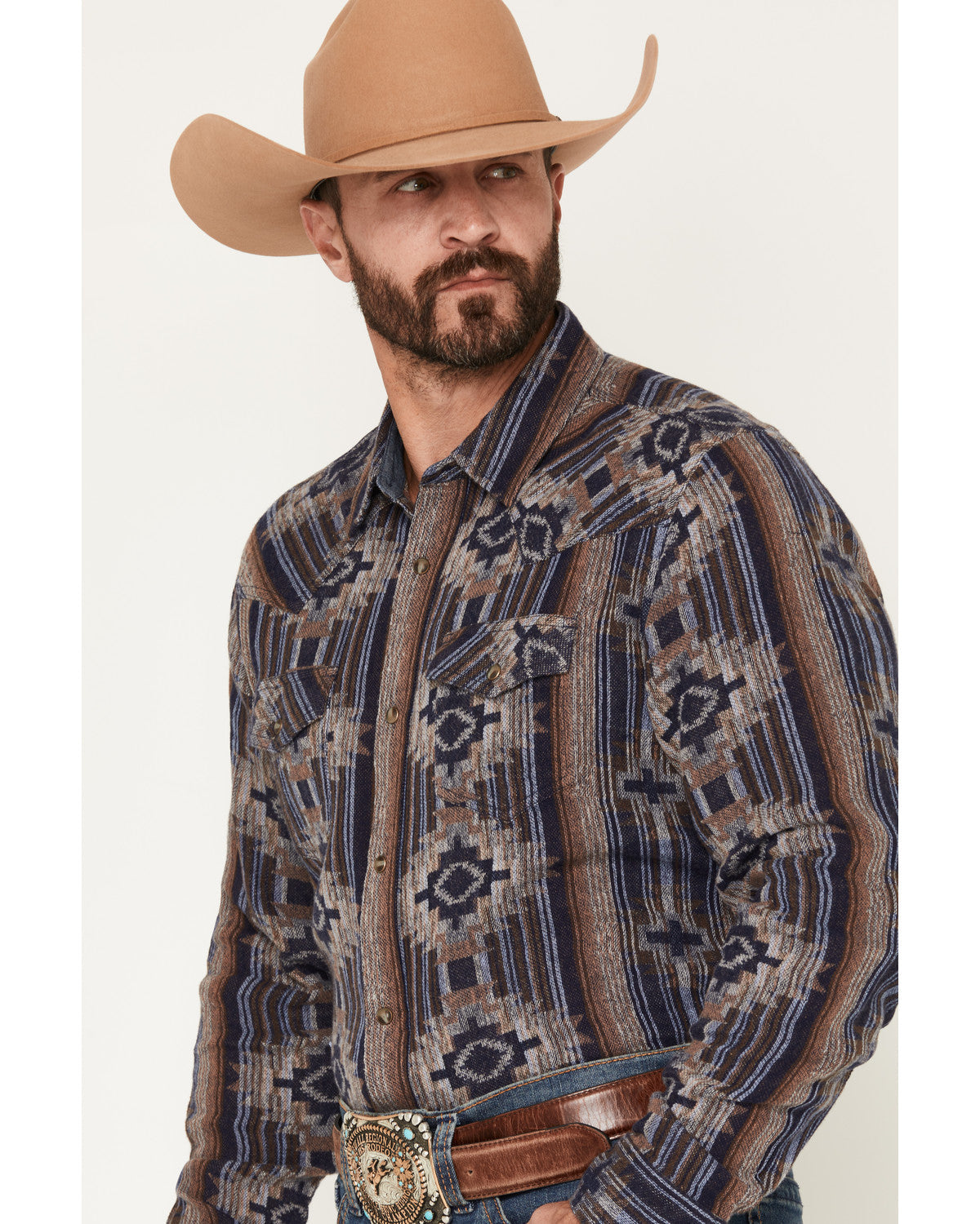 Men's Outpost Southwestern Print Long Sleeve Snap Flannel S | Cody James Clothing