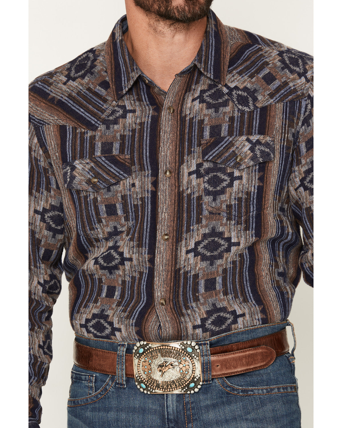 Men's Outpost Southwestern Print Long Sleeve Snap Flannel S | Cody James Clothing