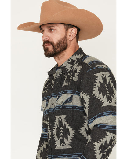 Men's Sun Burn Southwestern Print Long Sleeve Snap Flannel | Cody James Clothing