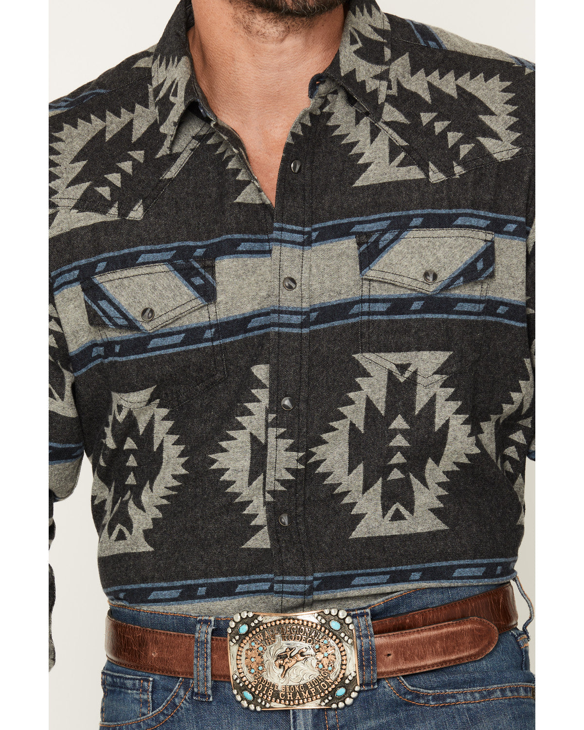 Men's Sun Burn Southwestern Print Long Sleeve Snap Flannel | Cody James Clothing
