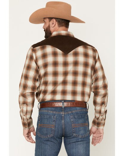 Men's Mad Plaid Print Corduroy Long Sleeve Snap Western Shi | Cody James Clothing