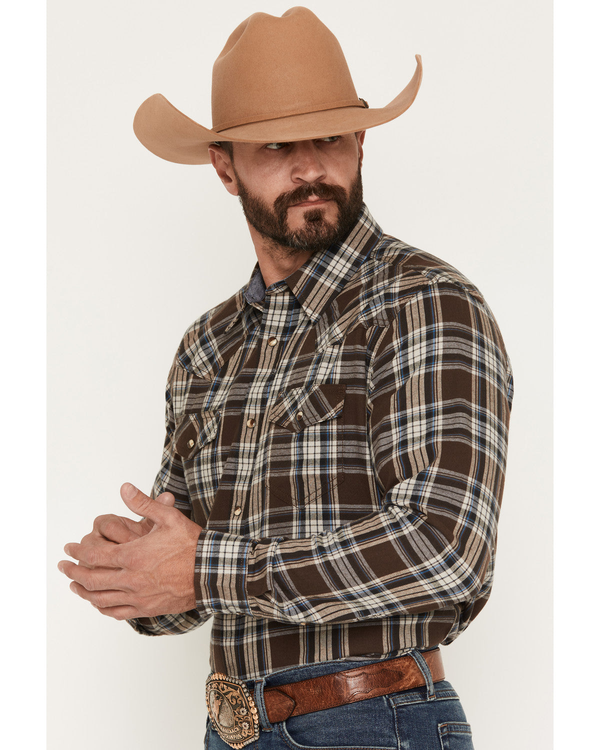 Men's Mud Pit Plaid Print Long Sleeve Snap Flannel Shirt | Cody James Clothing