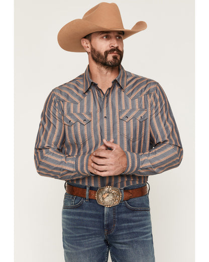 Men's Trigger Striped Print Long Sleeve Snap Western Shirt | Cody James Clothing