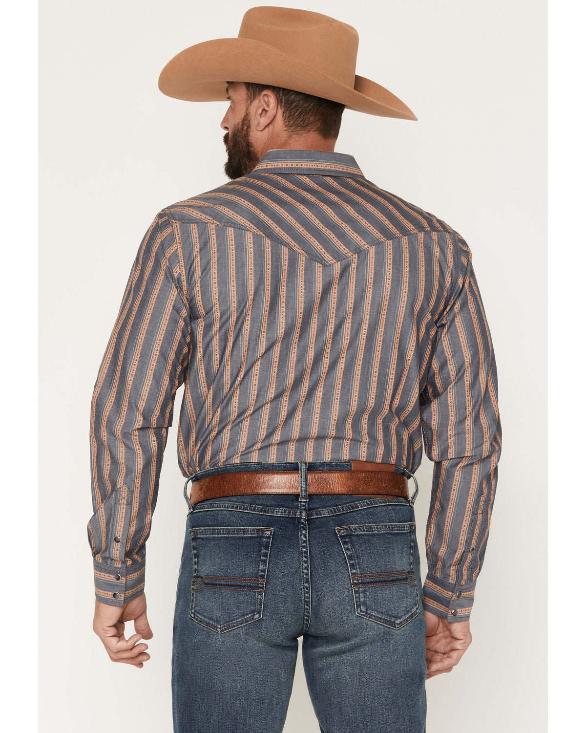 Men's Trigger Striped Print Long Sleeve Snap Western Shirt | Cody James Clothing