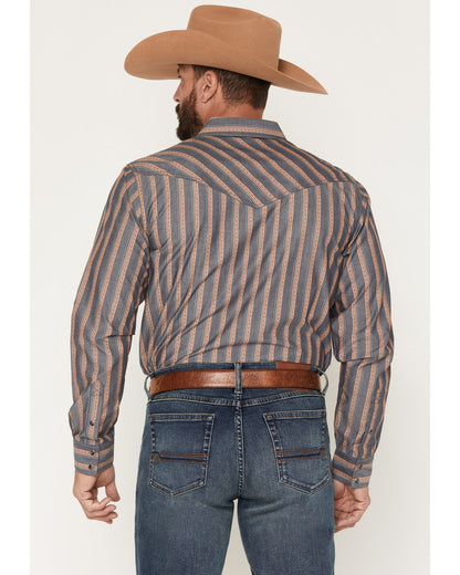 Men's Trigger Striped Print Long Sleeve Snap Western Shirt | Cody James Clothing