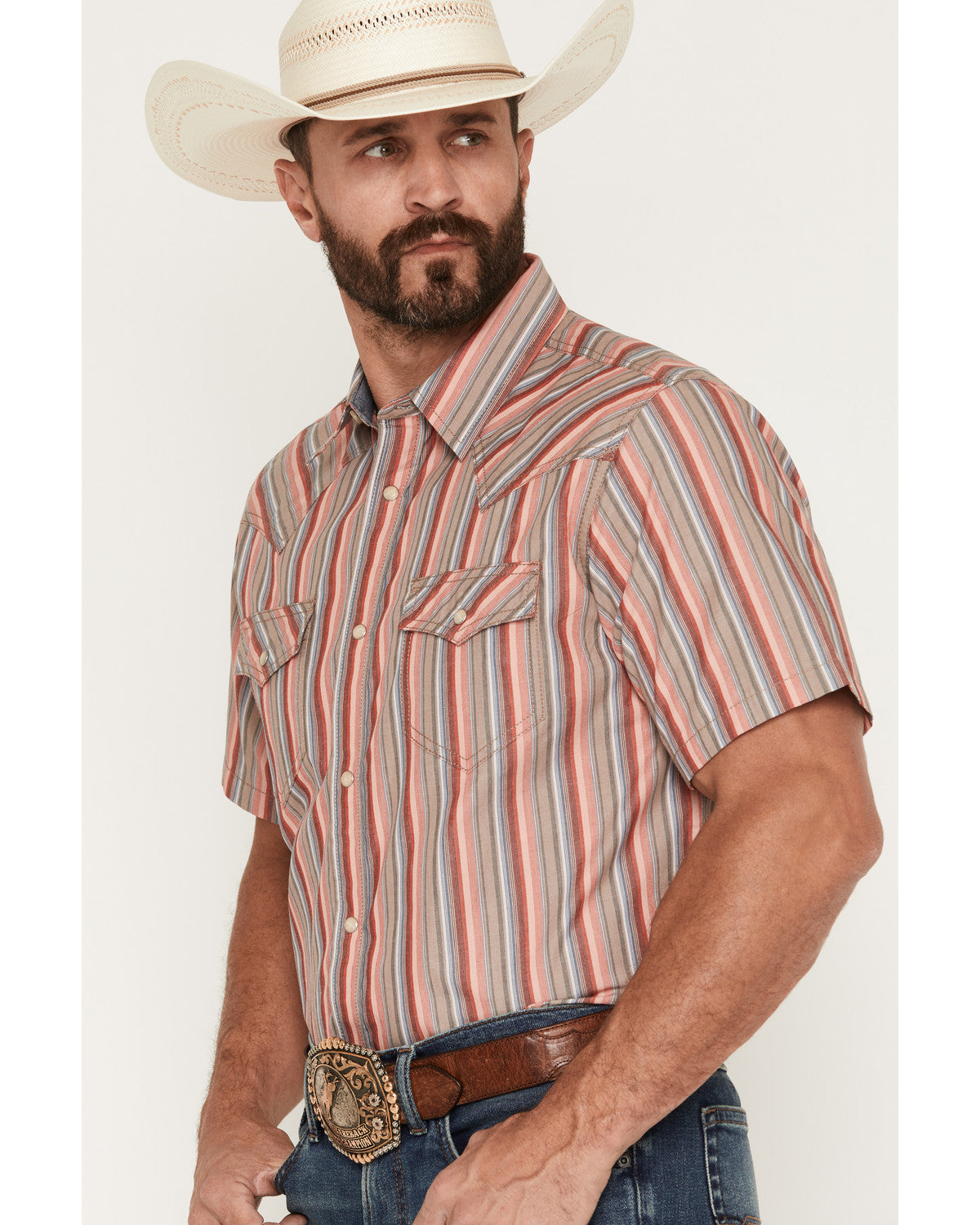 Men's Old Skool Striped Short Sleeve Snap Western Shirt | Cody James Clothing