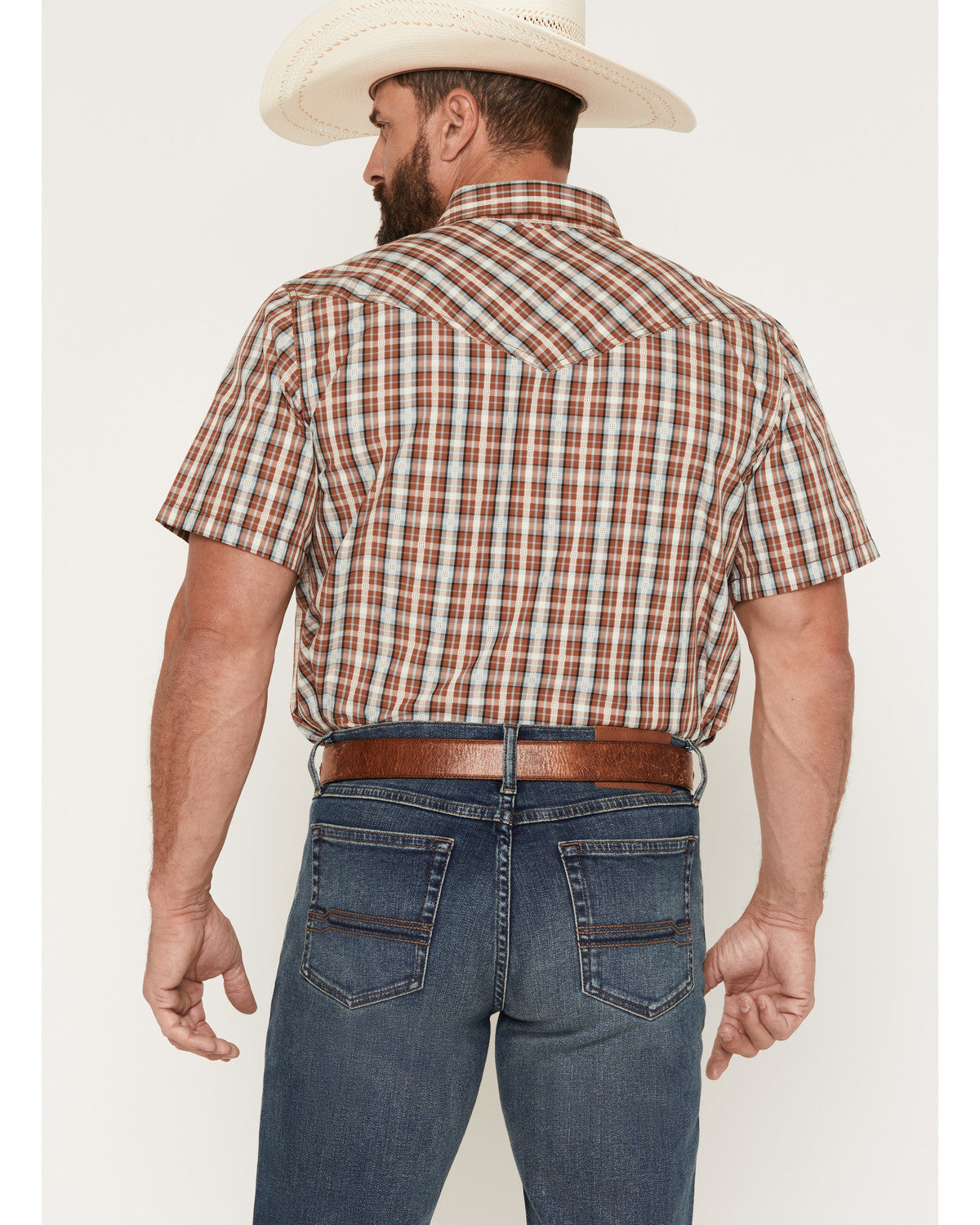 Men's Elmer Plaid Print Short Sleeve Snap Western Shirt | Cody James Clothing
