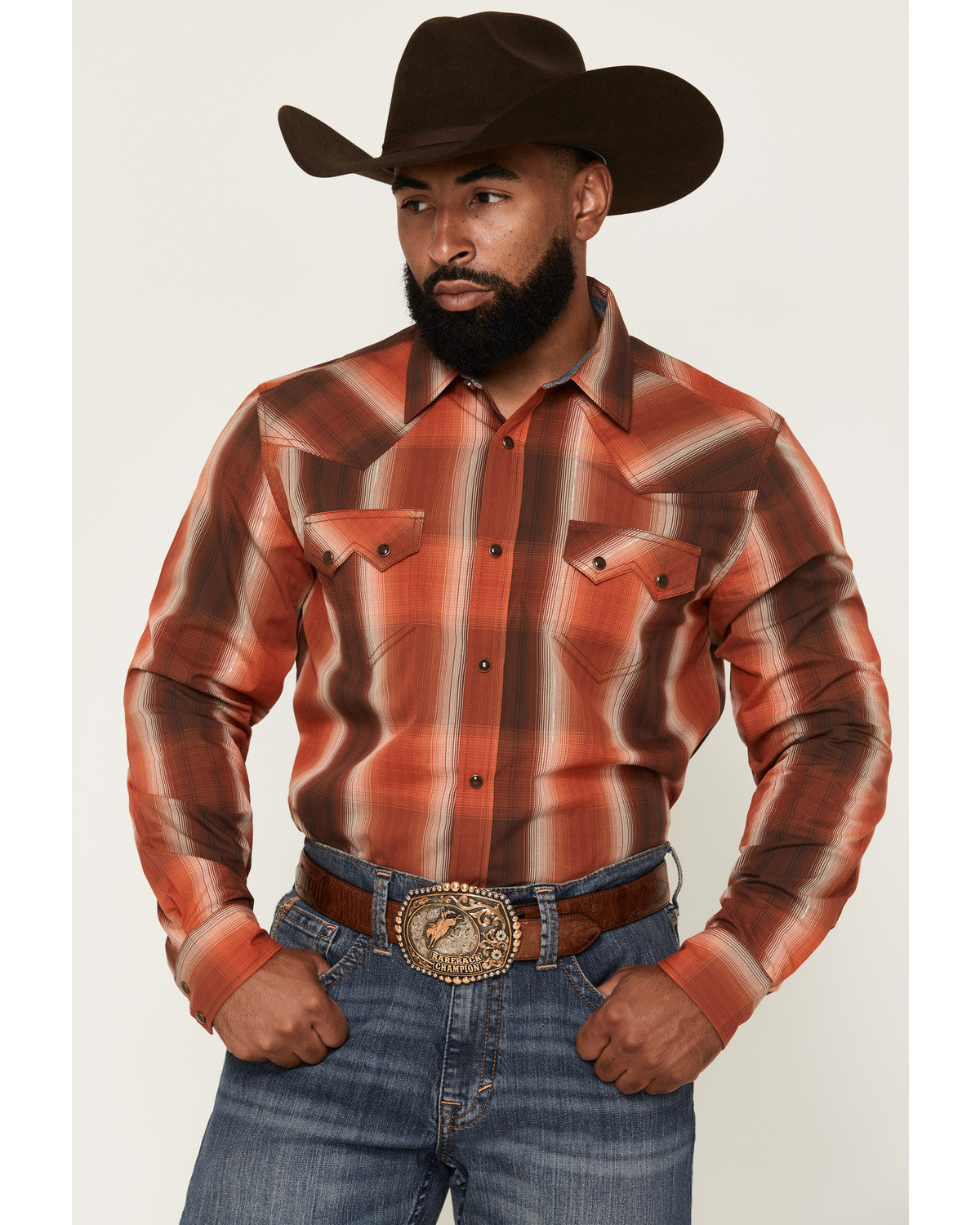 Men's Lure Lurex Plaid Print Long Sleeve Snap Stretch Weste | Cody James Clothing