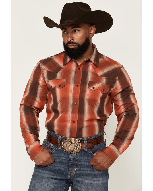 Men's Lure Lurex Plaid Print Long Sleeve Snap Stretch Weste | Cody James Clothing
