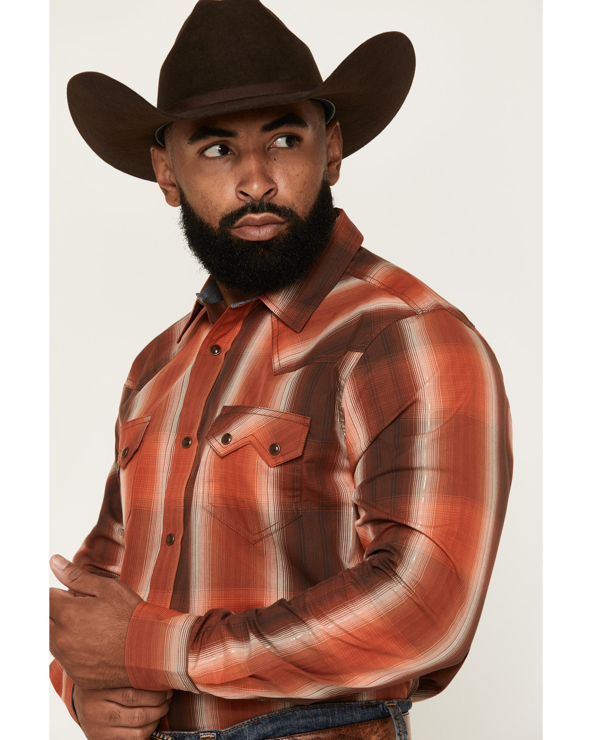 Men's Lure Lurex Plaid Print Long Sleeve Snap Stretch Weste | Cody James Clothing