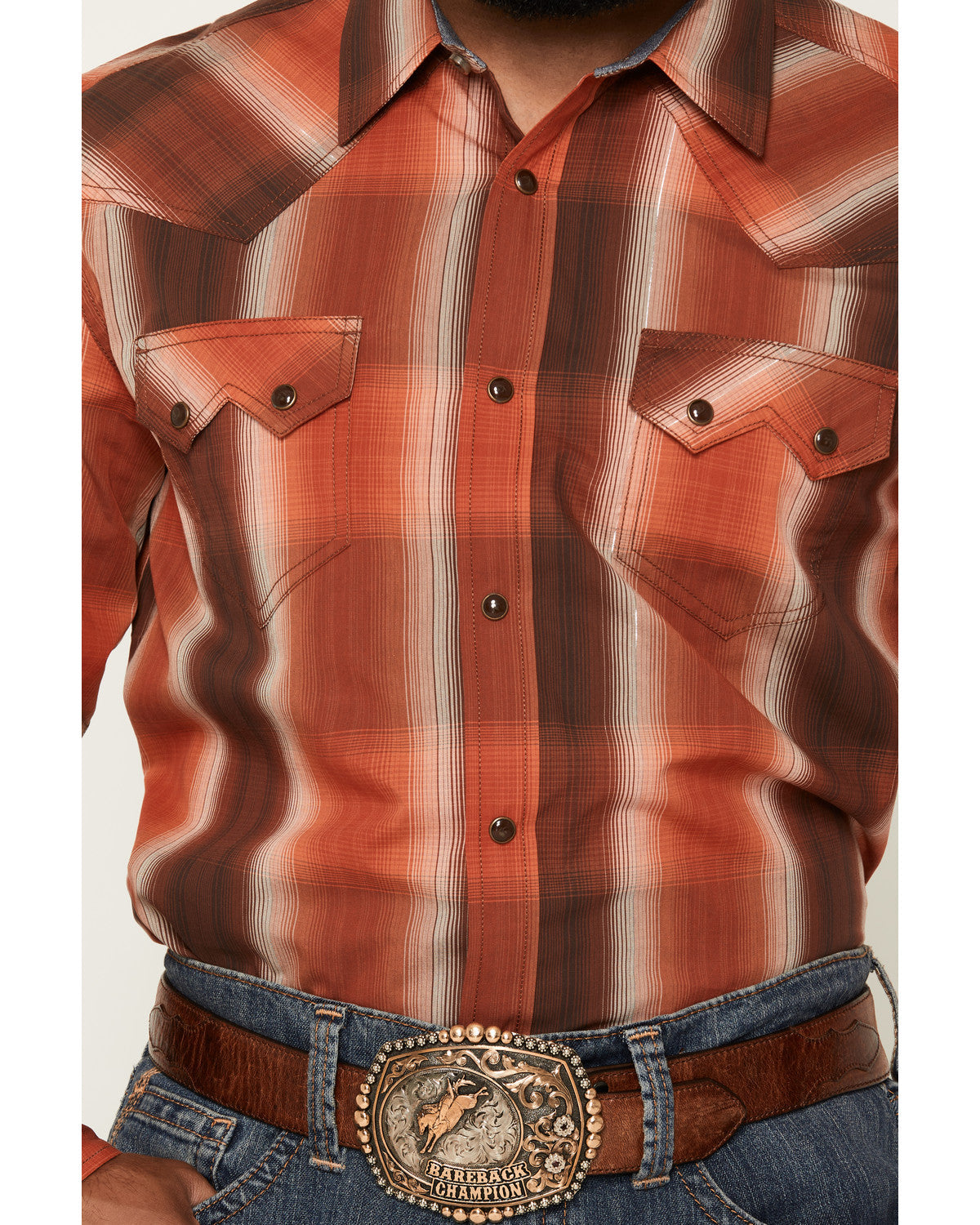 Men's Lure Lurex Plaid Print Long Sleeve Snap Stretch Weste | Cody James Clothing