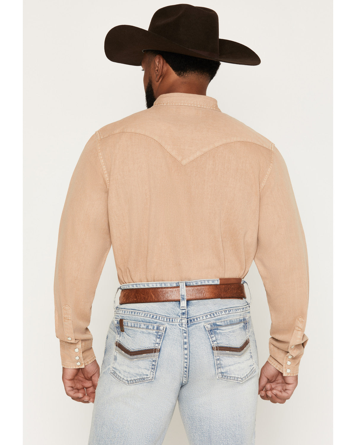 Men's Solid Long Sleeve Snap Denim Western Shirt | Cody James Clothing