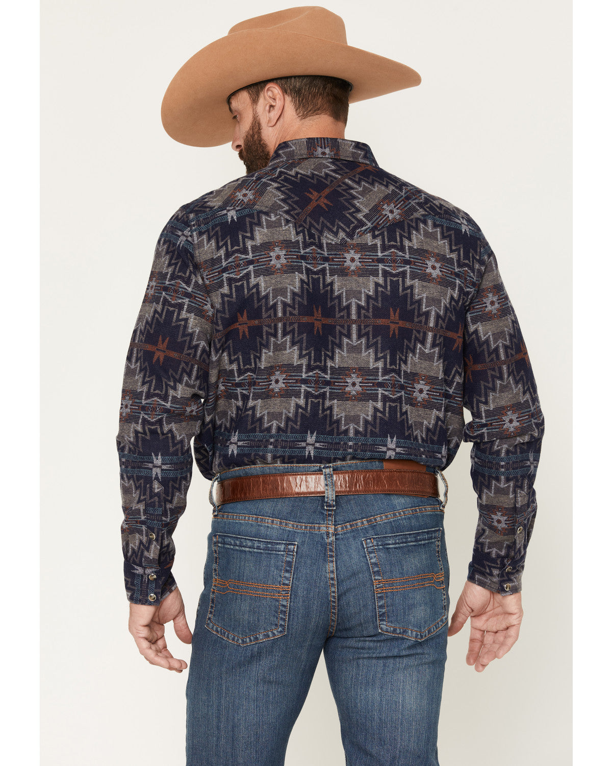 Men's Bowie Knife Southwestern Print Long Sleeve Snap Flann | Cody James Clothing