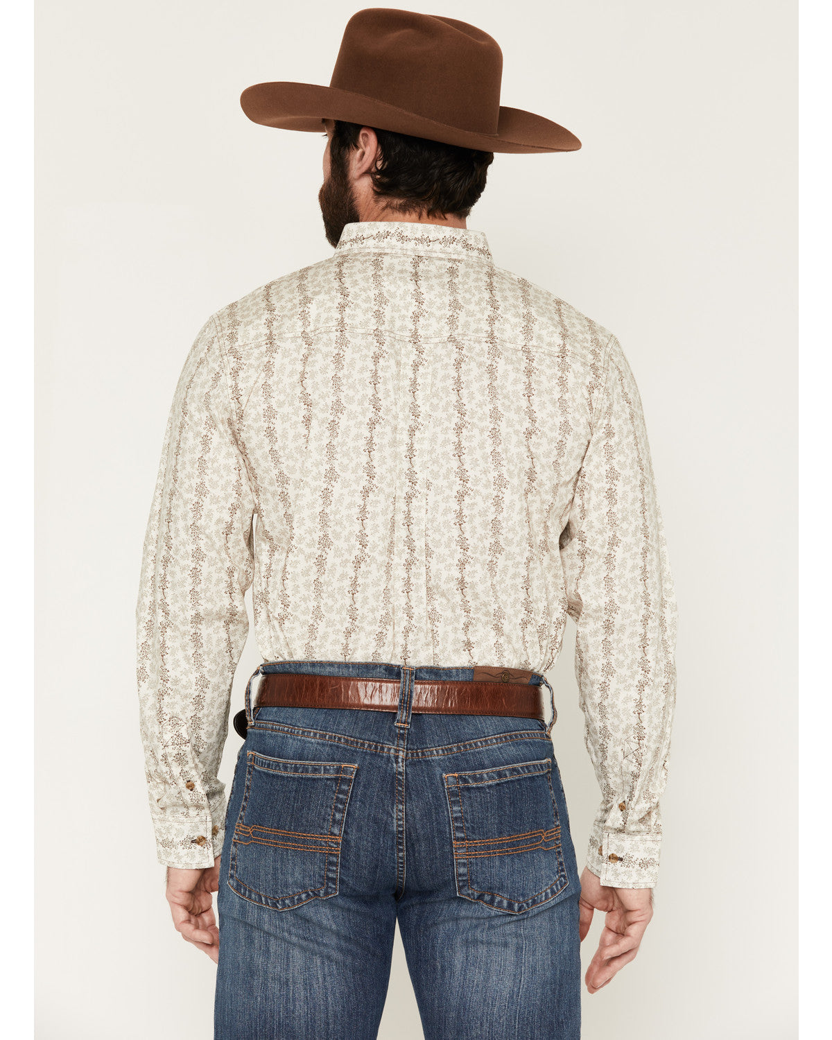 Men's Hickory Floral Stripe Print Long Sleeve Button-Down S | Cody James Clothing