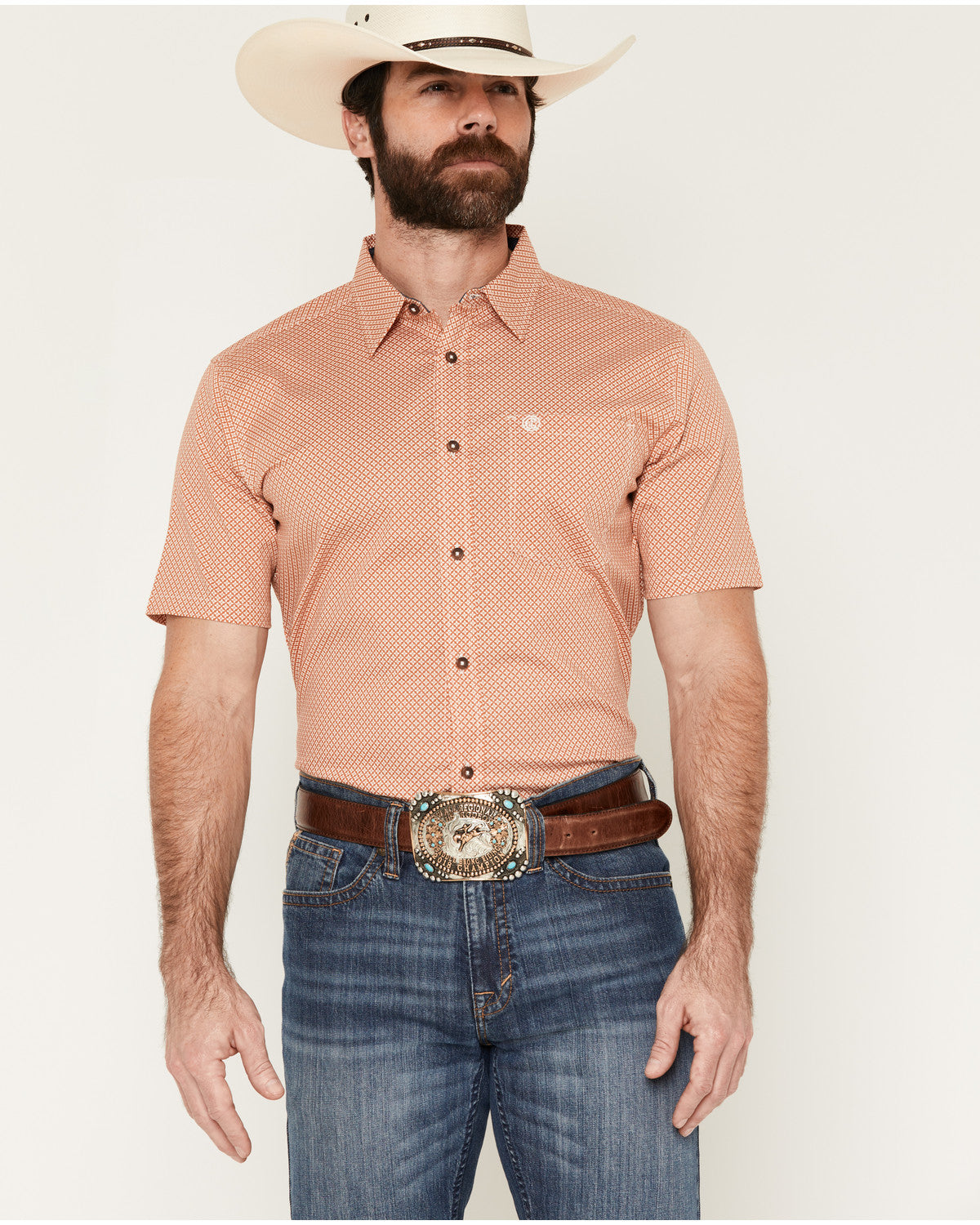 Men's Grill And Greet Medallion Print Short Sleeve Stretch | Cody James Clothing
