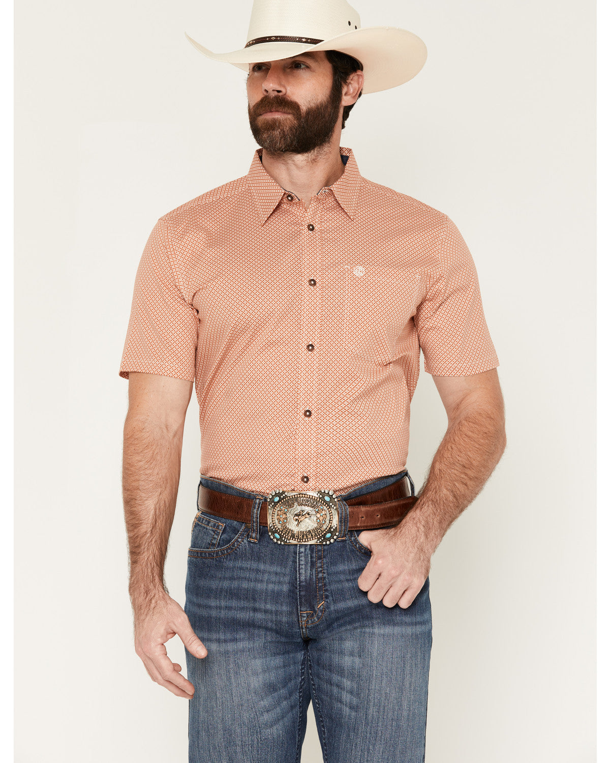 Men's Grill And Greet Medallion Print Short Sleeve Stretch | Cody James Clothing