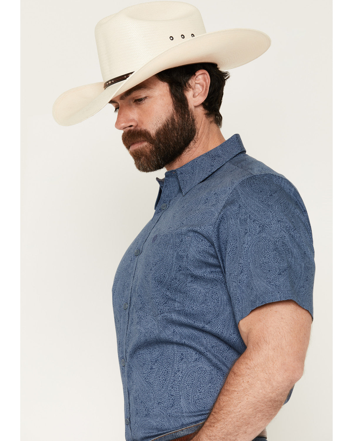 Men's Topaz Tonal Paisley Print Short Sleeve Button-Down St | Cody James Clothing