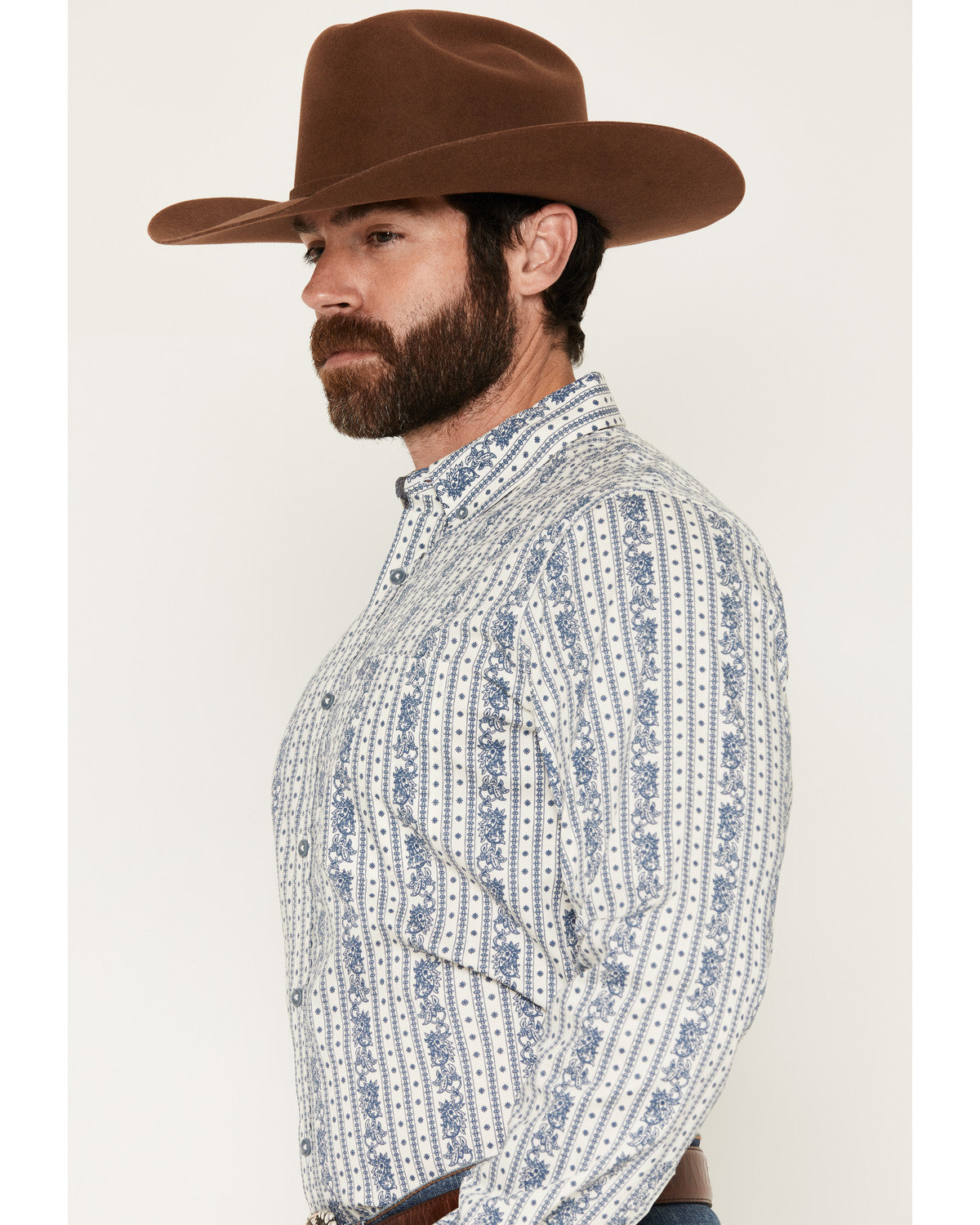 Men's Day Drinker Floral Stripe Print Long Sleeve Button-Do | Cody James Clothing
