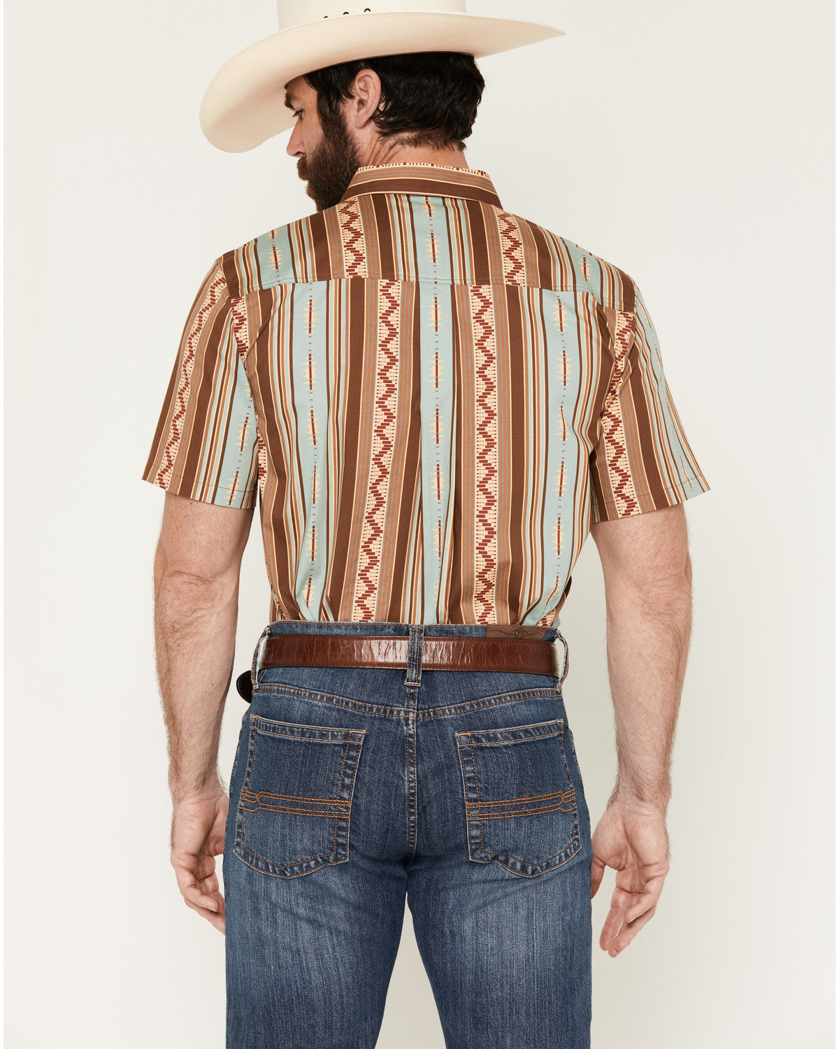 Men's Southwestern Stripe Print Short Sleeve Button-Down St | Cody James Clothing